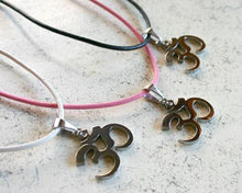 Load image into Gallery viewer, Leather Necklace With Yoga Stainless Steel Pendant - sunnybeachjewelry