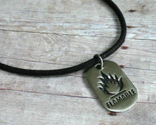 Load image into Gallery viewer, Leather Surfer Necklace With Dog Tag Flamable - sunnybeachjewelry