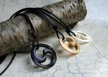 Load image into Gallery viewer, Leather Surfer Necklace With Maori Fish Hook Koru - sunnybeachjewelry