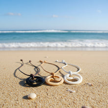 Load image into Gallery viewer, Leather Surfer Necklace With Maori Fish Hook Koru - sunnybeachjewelry