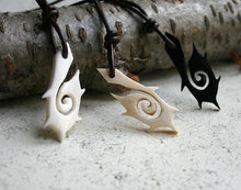 Load image into Gallery viewer, Leather Surfer Necklace With Maori Fish Hook Spiked - sunnybeachjewelry