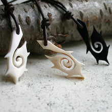 Load image into Gallery viewer, Leather Surfer Necklace With Maori Fish Hook Spiked - sunnybeachjewelry