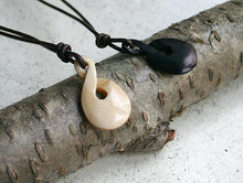 Load image into Gallery viewer, Leather Surfer Necklace With Maori Fish Hook Twist - sunnybeachjewelry