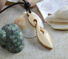 Load image into Gallery viewer, Leather Surfer Necklace With Maori Fish Hook Twist - sunnybeachjewelry
