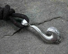Load image into Gallery viewer, Leather Surfer Necklace With Pewter Fish Hook - sunnybeachjewelry