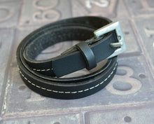 Load image into Gallery viewer, Mens Wrap Bracelet Black Leather Triple Wraps Buckle Closure - sunnybeachjewelry