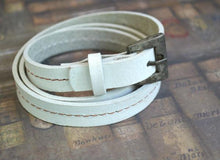 Load image into Gallery viewer, Mens Wrap Bracelet White Leather Triple Wraps Buckle Closure - sunnybeachjewelry