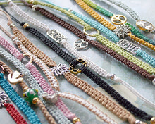 Load image into Gallery viewer, Friendship Bracelet Gold Karma Circle On Cotton Cord - sunnybeachjewelry