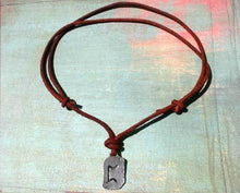 Load image into Gallery viewer, Rune Perthro Necklace Leather Fate Luck Talisman - sunnybeachjewelry
