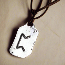 Load image into Gallery viewer, Rune Perthro Necklace Leather Fate Luck Talisman - sunnybeachjewelry