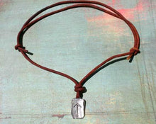 Load image into Gallery viewer, Rune Tiwaz Necklace Leather Warrior Talisman - sunnybeachjewelry