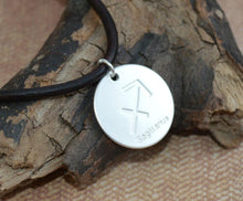 Load image into Gallery viewer, Saggitarius Zodiac Sign Leather Necklace Astrology Gift - sunnybeachjewelry