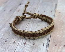 Load image into Gallery viewer, Surfer Hemp Bracelet Flat Brown Natural - sunnybeachjewelry