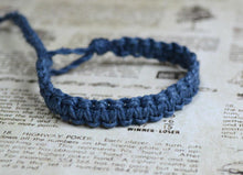 Load image into Gallery viewer, Surfer Hemp Bracelet Flat Navy - sunnybeachjewelry