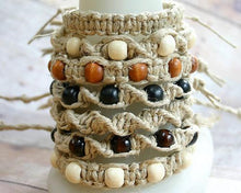 Load image into Gallery viewer, Surfer Hemp Bracelet Twist Natural - sunnybeachjewelry