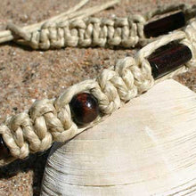 Load image into Gallery viewer, Surfer Phatty Thick Hemp Necklace Brown Beads - sunnybeachjewelry
