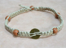 Load image into Gallery viewer, Surfer Phatty Thick Hemp Necklace Chinese Coin - sunnybeachjewelry