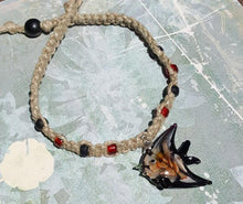 Load image into Gallery viewer, Surfer Phatty Thick Hemp Necklace Glass Fish - sunnybeachjewelry