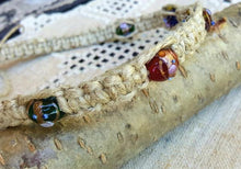 Load image into Gallery viewer, Surfer Phatty Thick Hemp Necklace Glass Flower Beads - sunnybeachjewelry