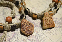 Load image into Gallery viewer, Surfer Phatty Thick Hemp Necklace Tribal Ceramic Pendant - sunnybeachjewelry