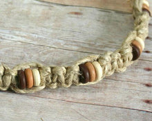 Load image into Gallery viewer, Surfer Phatty Thick Hemp Necklace With Wooden Beads - sunnybeachjewelry