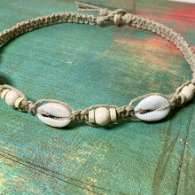 Load image into Gallery viewer, Cowrie Shell Necklace – Earthy Boho Beachwear Natural Hemp Colors
