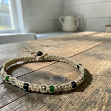 Load image into Gallery viewer, Surfer Phatty Thick Hemp Necklace With Metal and Glass Beads
