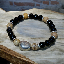 Load image into Gallery viewer, Obsidian Tranquility Bracelet | Hecate Collection | Buddha’s Balance Mala Bracelet | Midnight Harmony
