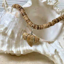Load image into Gallery viewer, Shark Spirit Necklace – Puka Shell &amp; Shark Tooth Tribal Jewelry, Custom Long Men's Unisex Necklace (Copy)
