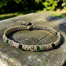 Load image into Gallery viewer, Surfer Phatty Thick Hemp Necklace With Metal and Glass Beads
