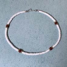 Load image into Gallery viewer, Coral Reef Puka Shell Necklace – Maroon Beach Shell Choker
