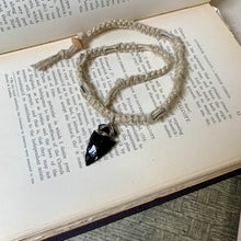 Load image into Gallery viewer, Obsidian Arrowhead Hemp Necklace – Silver Wrapped Men's Tribal Stone Jewelry
