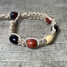 Load image into Gallery viewer, Surfer Hemp Bracelet Phatty Flat Wood Beads
