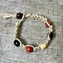 Load image into Gallery viewer, Surfer Hemp Bracelet Phatty Flat Wood Beads
