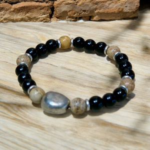 Obsidian Tranquility Bracelet | Hecate Collection | Buddha’s Balance Mala Bracelet | Midnight Harmony