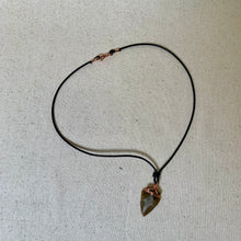 Load image into Gallery viewer, Flint Arrowhead Leather Necklace, Primitive Tribal Pendant, Adjustable Length with Clasp, Men's Rustic Stone Jewelry, Handmade Nature Necklace
