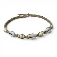 Load image into Gallery viewer, Cowrie Shell Necklace – Earthy Boho Beachwear Natural Hemp Colors
