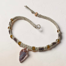 Load image into Gallery viewer, Handcrafted Tribal Necklace | Real Flint Arrowhead on Hemp Cord | Men's Tribal Necklace
