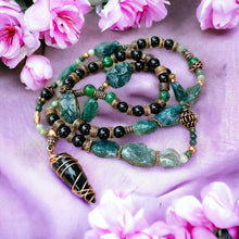 Load image into Gallery viewer, Black Agate Arrowhead Necklace – Tree Agate &amp; Obsidian Tribal Stone Necklace, OOAK Men’s Jewelry
