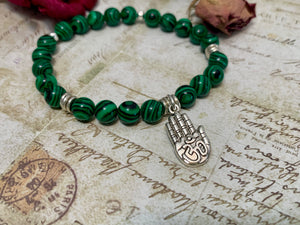 Guardian Spirit – Hamsa & Malachite Protection Bracelet