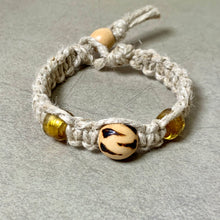 Load image into Gallery viewer, Thick Hemp Bracelet | Surfer Bracelet with Wooden and Glass Beads
