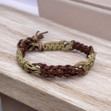 Load image into Gallery viewer, Wavecrest – Handmade Hemp Surf Bracelet - Double Brown and Beige
