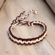 Load image into Gallery viewer, Hemp Bracelet Flat Brown and White
