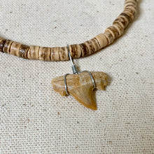 Load image into Gallery viewer, Shark Spirit Necklace – Puka Shell &amp; Shark Tooth Tribal Jewelry, Custom Long Men's Unisex Necklace (Copy)
