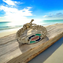 Load image into Gallery viewer, Surfer Hemp Bracelet Phatty Ceramic Fish
