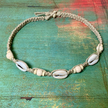 Load image into Gallery viewer, Cowrie Shell Necklace – Earthy Boho Beachwear Natural Hemp Colors
