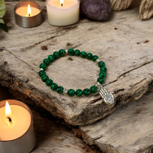 Load image into Gallery viewer, Guardian Spirit – Hamsa &amp; Malachite Protection Bracelet
