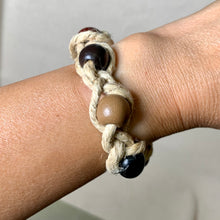 Load image into Gallery viewer, Thick Hemp Bracelet | Phatty Surfer Bracelet with Wood Beads
