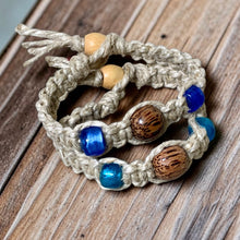 Load image into Gallery viewer, Thick Hemp Bracelet | Surfer Bracelet with Wood Beads
