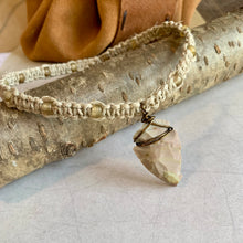 Load image into Gallery viewer, Rustic Arrowhead Necklace with Flint Stone – Men’s Hemp Jewelry
